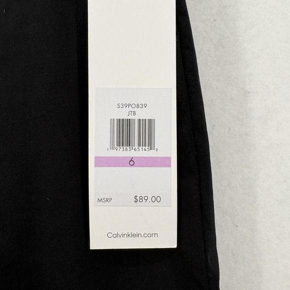 Calvin Klein Pants Womens 6 Black Stretch Slim Tapered Ankle Pull On Career NWT - Picture 4 of 16